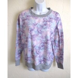 Splendid Women's Long Sleeve Top Sweatshirt Floral Pink Blue Size Small S